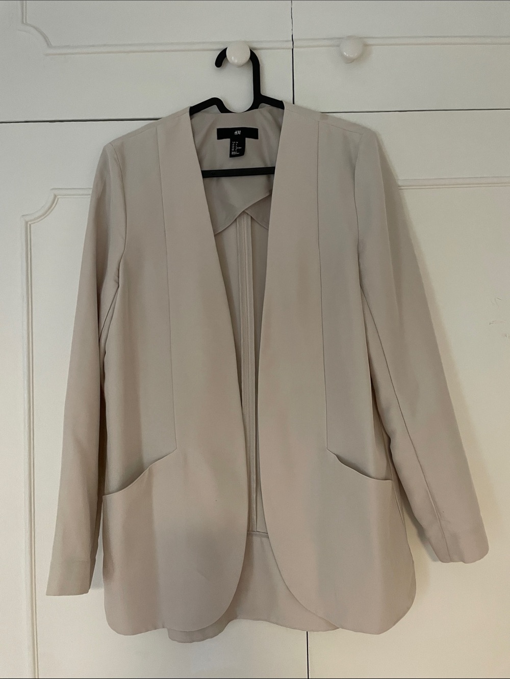 H&M Cream Open-Front Longline Blazer